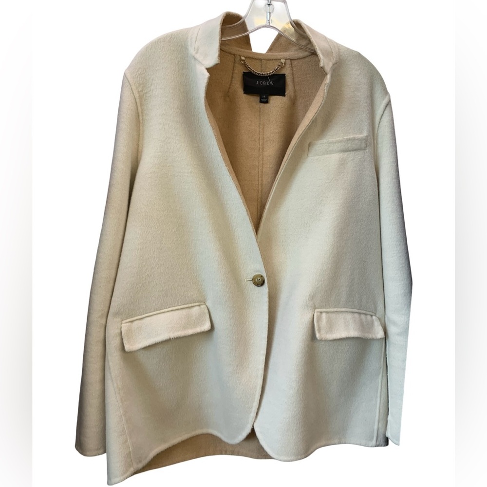 J. Crew Leighton Blazer-Jacket Double Faced Wool Blend Size 14